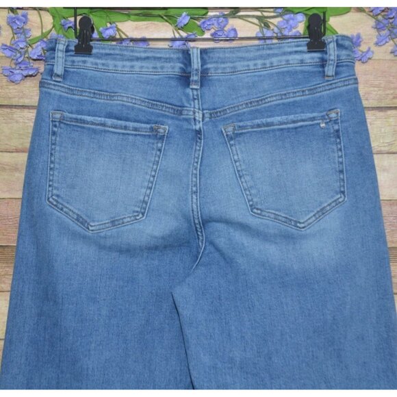 Mica Ladies Light Wash Wide Leg Jeans Size 29 High Rise Stretch Casual Pockets - Picture 5 of 11